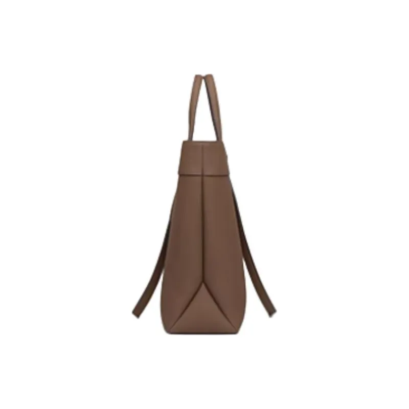 PIERRE CARDIN Cow Leather Tote Bag Shopping Bag Handbag Shoulder Bag Large Size Women's Dark Brown/Yellow Brown/Beige-2