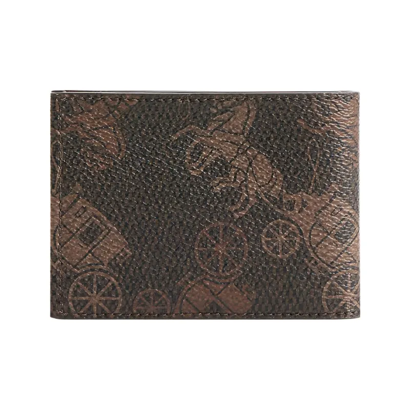COACH Billfold Wallet Canvas With Leather Card Holder Wallet Regular Men's Coffee-1