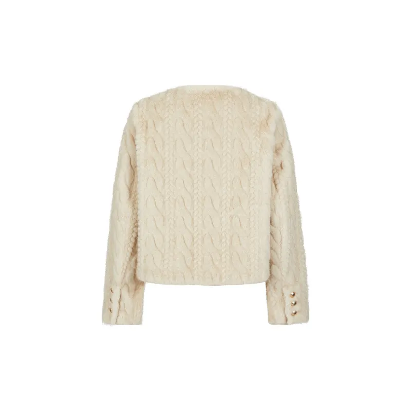 JZ. ANNAKRO Velvet feel Coat Women's Apricot-1