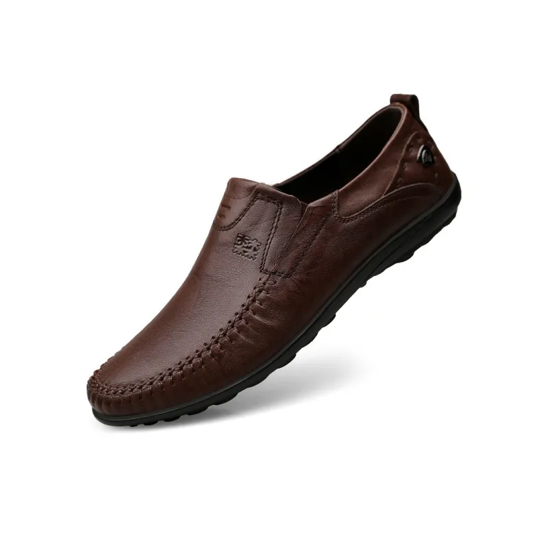 Mulinsen Men's Casual Shoes Men Low Top Black/Dark Brown/Red Brown-3