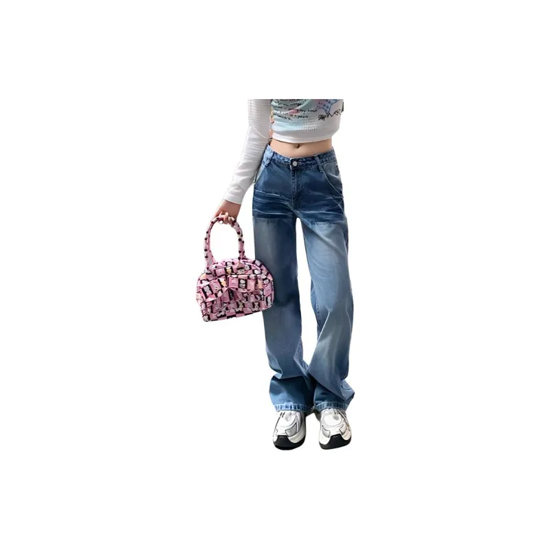 YINLEI Jeans Women's Vintage Blue-1