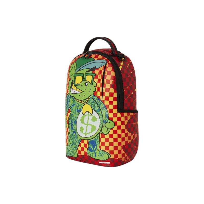 SPRAYGROUND Artificial Leather Backpack Unisex Orange And Green-2