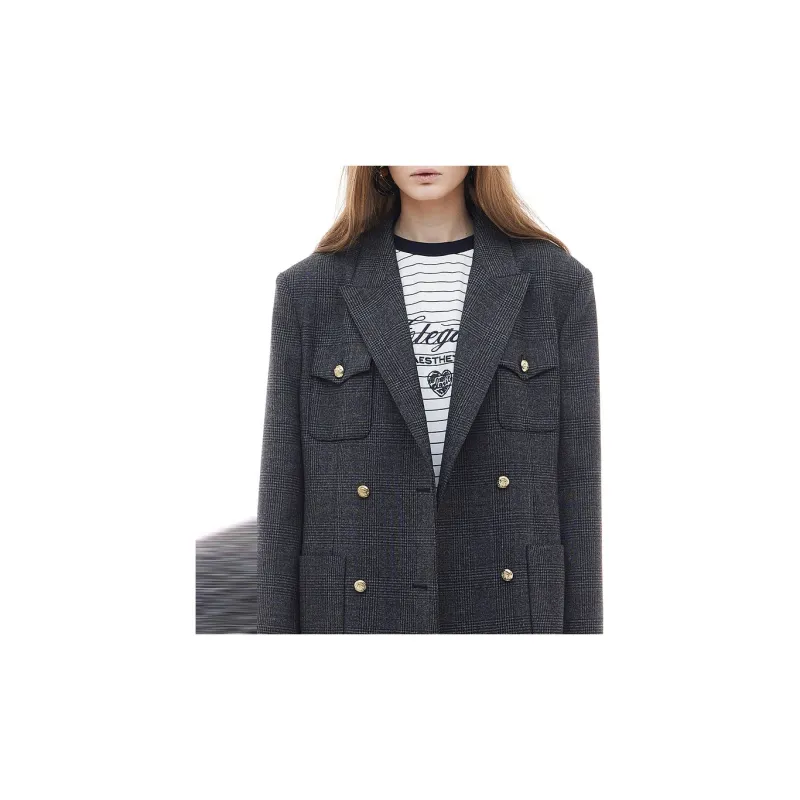 D'zzit Cropped Coats Women's Dark Gray-2