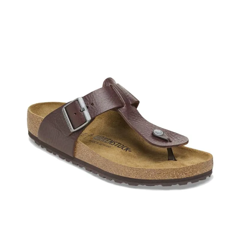 Birkenstock Rubber Sole Slip-Resistant Flip Flops Men's Brown-2
