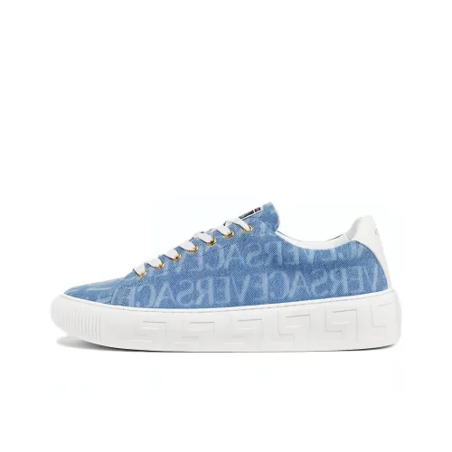 VERSACE JEANS Skateboard Shoes Men Low-Top Blue