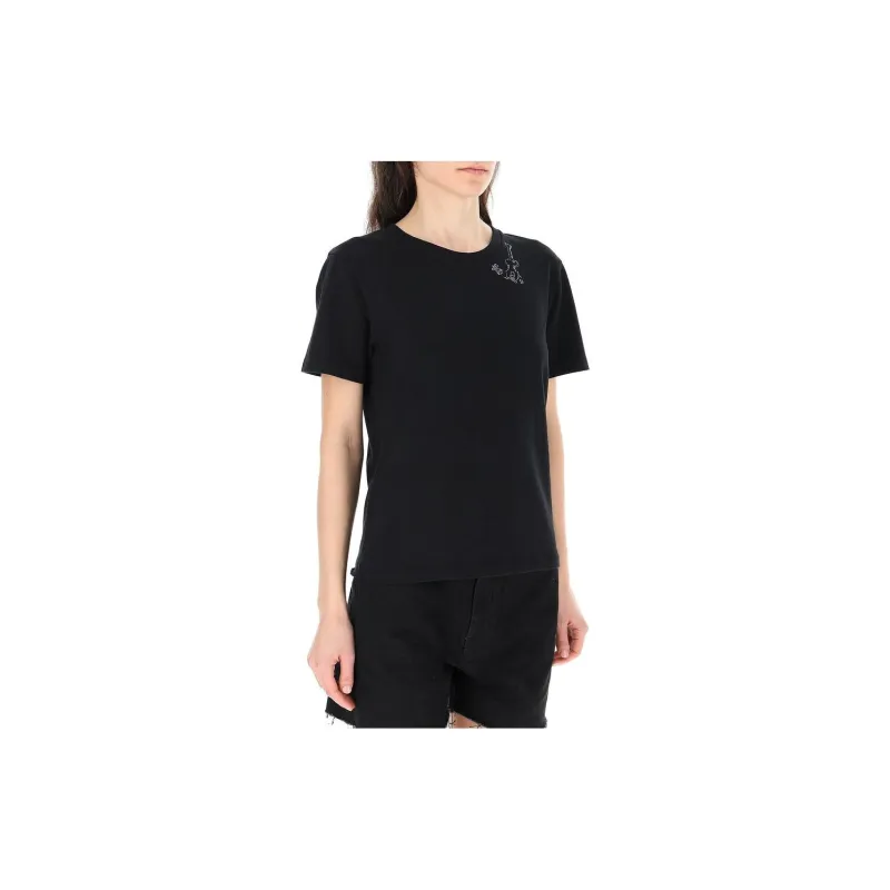 SAINT LAURENT T Shirts Women's Black-3