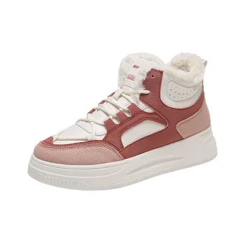 M.M Party Thermal Slip Resistant Waterproof High Top Skateboard Shoes Women's Pink
