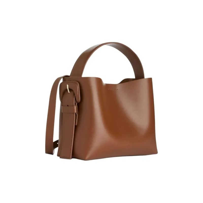 ARKET Cow Leather Tote Bag Shopping Bag Portable Crossbody Bag Shoulder Bag Medium Size Women's Brown-1