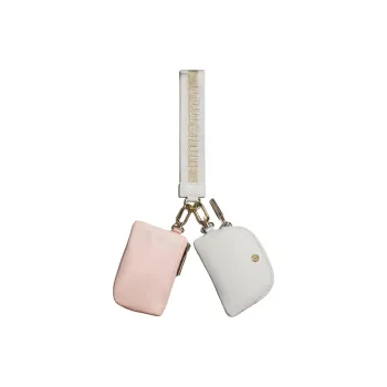 Lululemon Recycled Nylon Wrist Bag Coin Purse Regular Women's Gold & White
