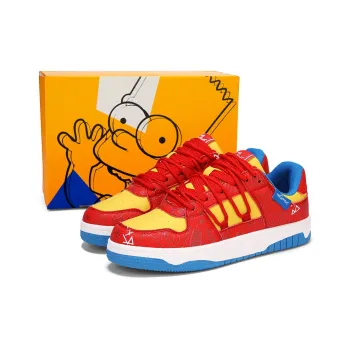 The Simpsons Casual Shoes Unisex Low Top Black White/China Red/Blue White/Lucky Red/Dreamy Volcanic Gray/Beige Apricot/Jasper