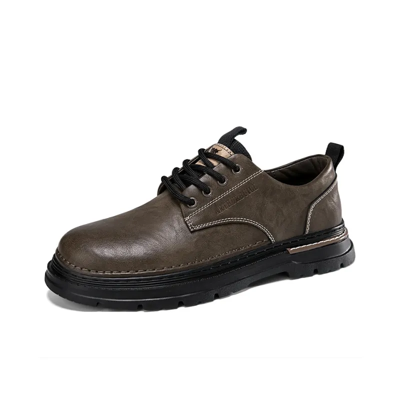 ARTHURBUILL Men's Casual Shoes Men Low Top Black/Khaki-7