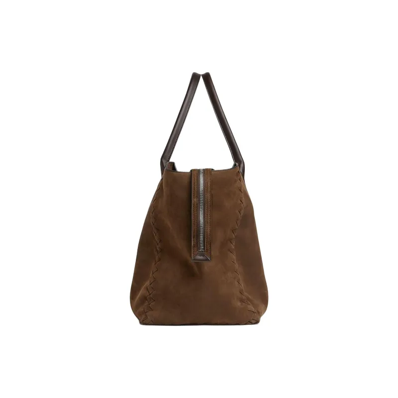 Bottega Veneta CABAT Smooth Matte Leather Tote Bag Shopping Bag Handbag Large Size Men's Dark Brown-1