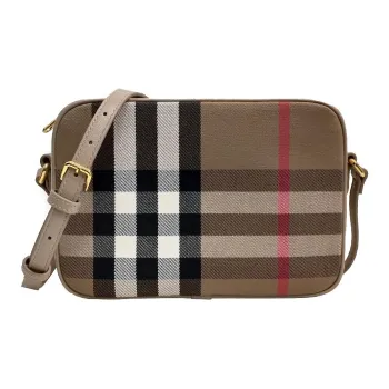 Burberry Cow Leather Shoulder Bag, Crossbody Bag Unisex Khaki