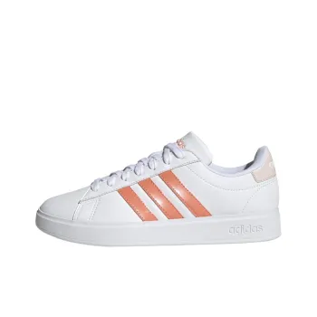 Adidas Neo GRAND COURT 2.0 Cushioning, Wear Resistant Low Top Skateboard Shoes Women's White Orange