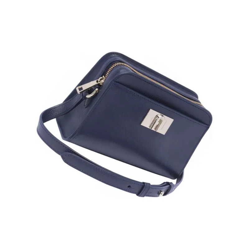 Furla 1927 Collection Calfskin Shoulder Bag Crossbody Bag Women's Navy Blue-2
