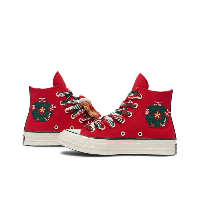Converse Chuck 70 Hi X Mas Gingerbread & Knit Sock Red Women's-2