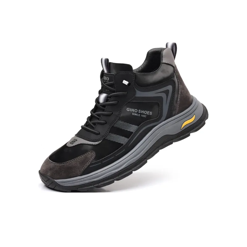 GIHO Insulated Shoe Slip-Resistant Mid-Top Casual Shoes Men's Black-1