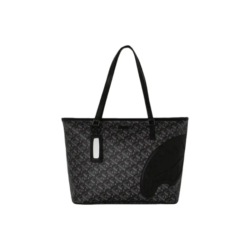 SPRAYGROUND Artificial Leather Tote Bag Shopping Bag Handbag Unisex Black-0