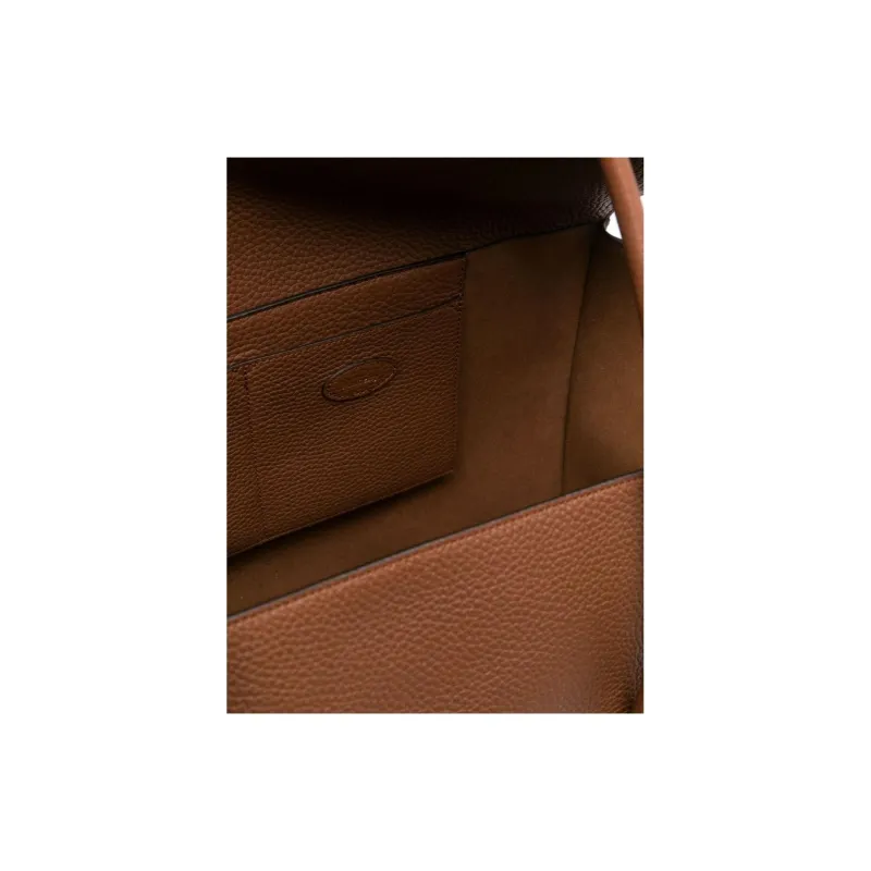 Mulberry Bayswater Textured Leather Handbag Extra Large Women's Bright Umber-4