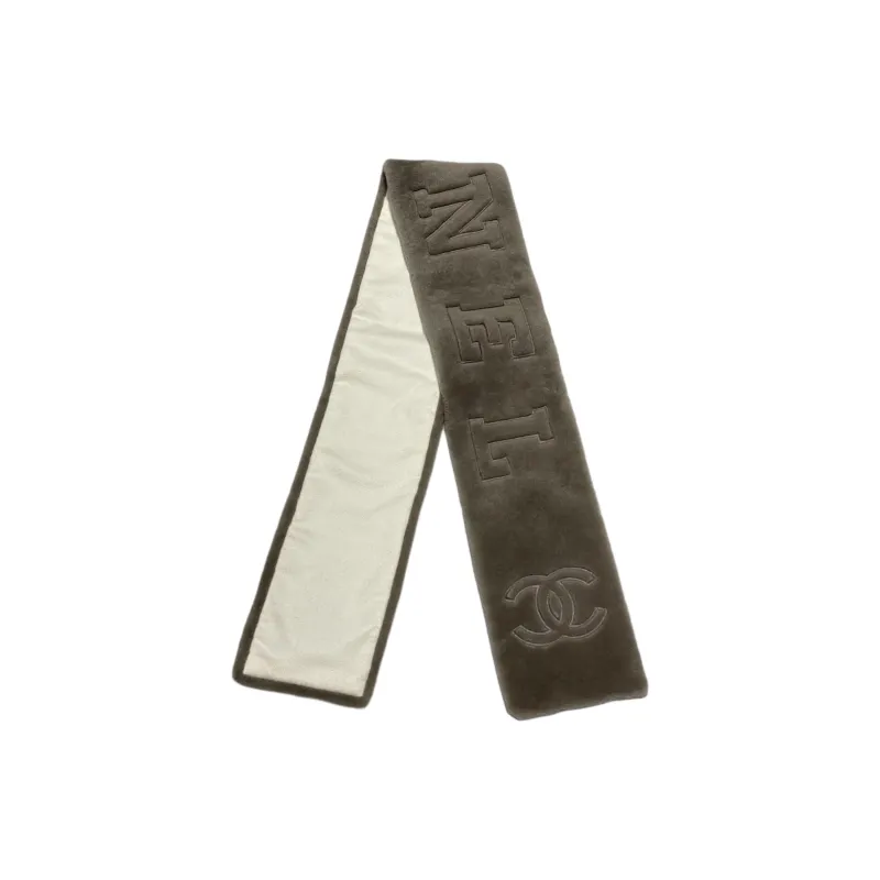 CHANEL   Knit Scarves Unisex Milk Tea Beige-1