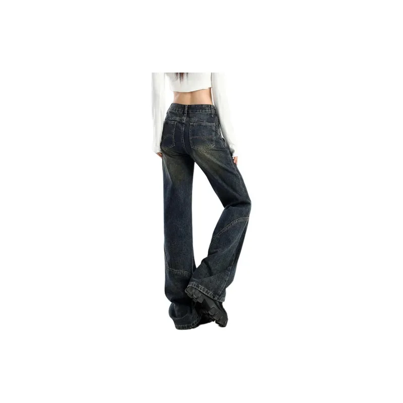 YINLEI Jeans Women's Vintage Concrete Gray-1