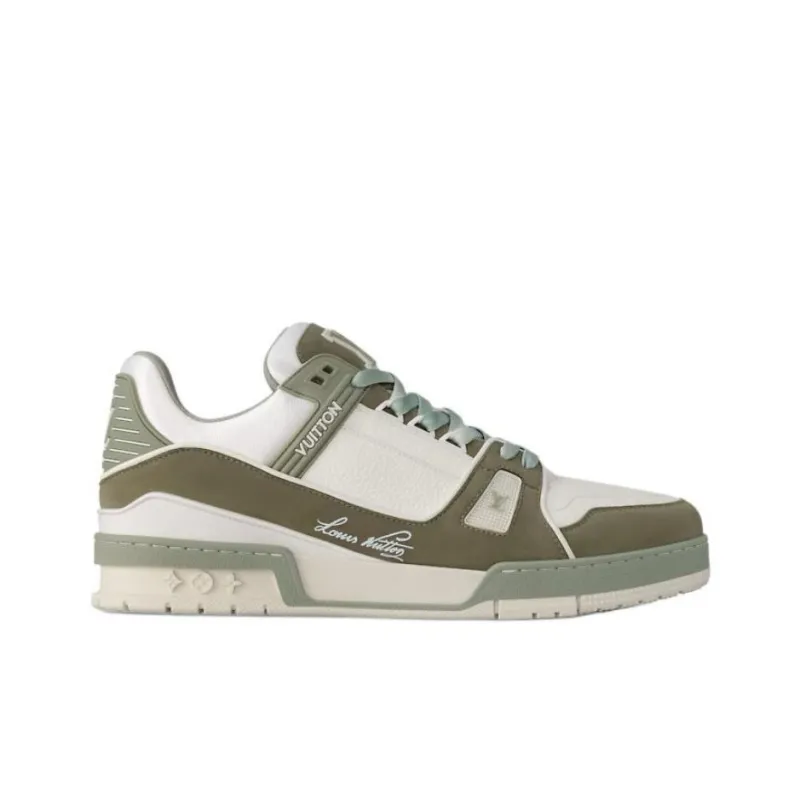 LOUIS VUITTON Trainer Low Top Skateboard Shoes Unisex Dark Green-1