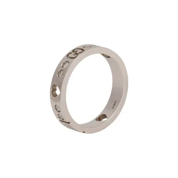 GUCCI 18K White Gold Rings Unisex White Gold