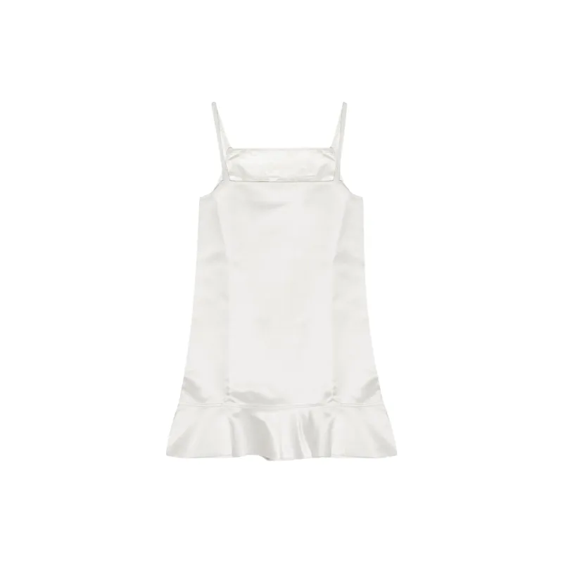 GANNI Flared hem Satin Mini Dress-1