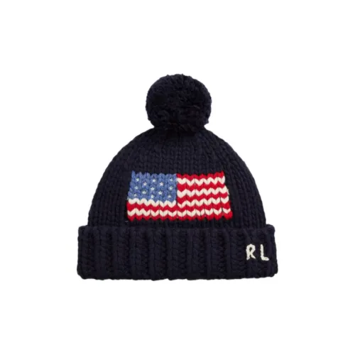 Polo Ralph Lauren Flag-Intarsia Pompom-Detailed Beanie