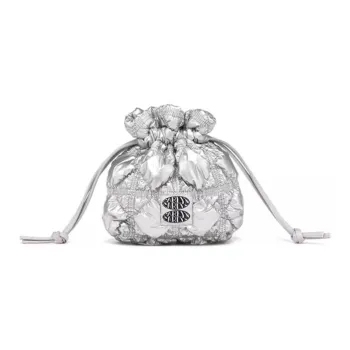 CARLYN Polyurethane Makeup Bag Women's Pearl White/Silver/Aurora/Khaki/Black