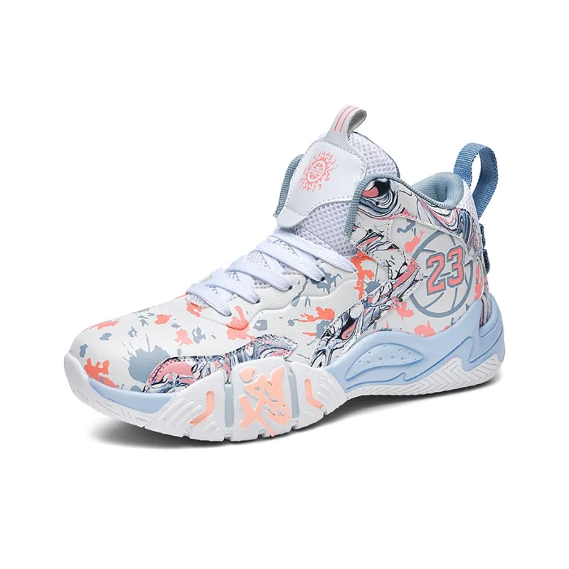Wooden Rabbit Anti Slip Wear Resistant Mid Top Basketball Shoes Unisex-1