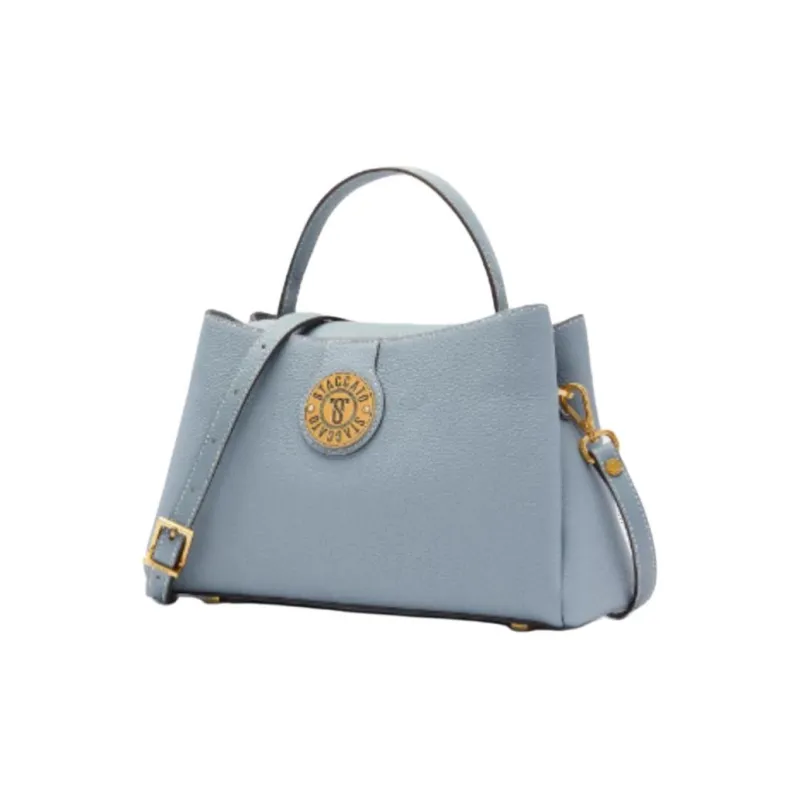 Staccato Cow Leather Shoulder Bag Crossbody Bag Handbag Medium Size Women's Light Stone Gray/Haze Blue-5