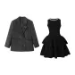 Little Black Dress+Gray Coat