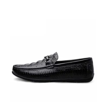 Mulinsen Men's Casual Shoes Men Low Top Black Glossy/Black Pattern