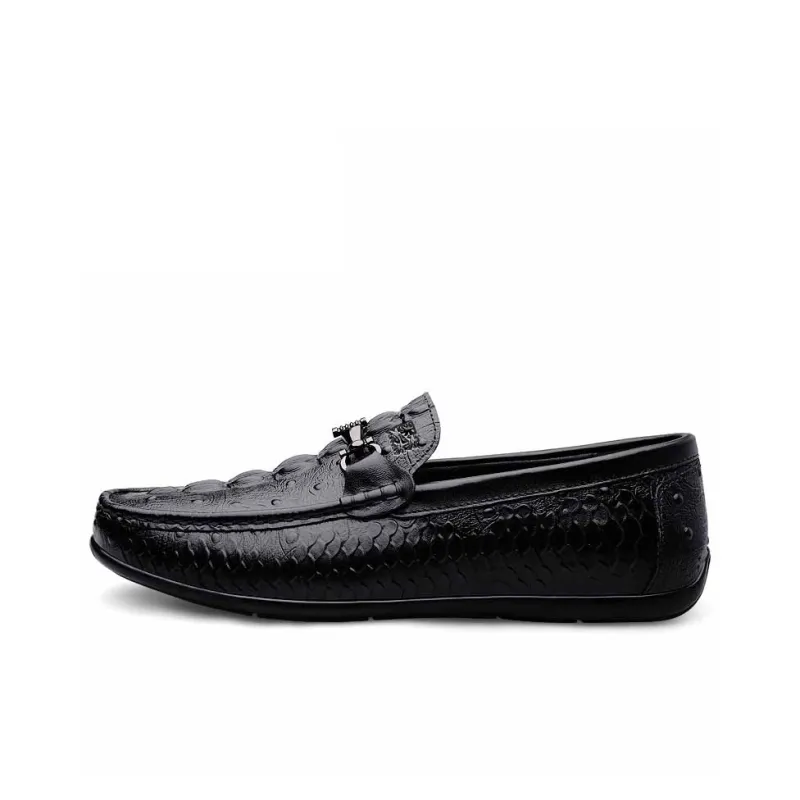 Mulinsen Men's Casual Shoes Men Low Top Black Glossy/Black Pattern-0