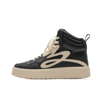 Mule Donkey Wear Resistant High Top Skateboard Shoes Unisex Black White