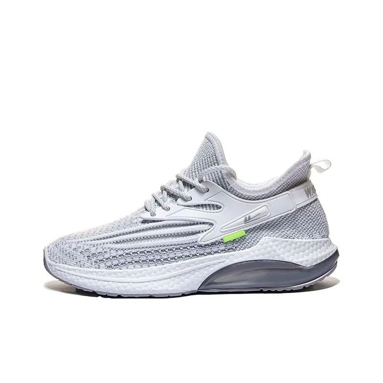 Warrior Anti Slip And Wear Resistant Breathable Low Top Casual Running Shoes Men's White Gray-0