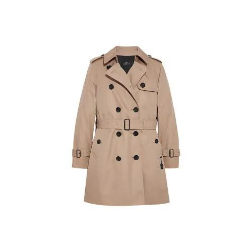 COACH Trench Coats Women's Khaki