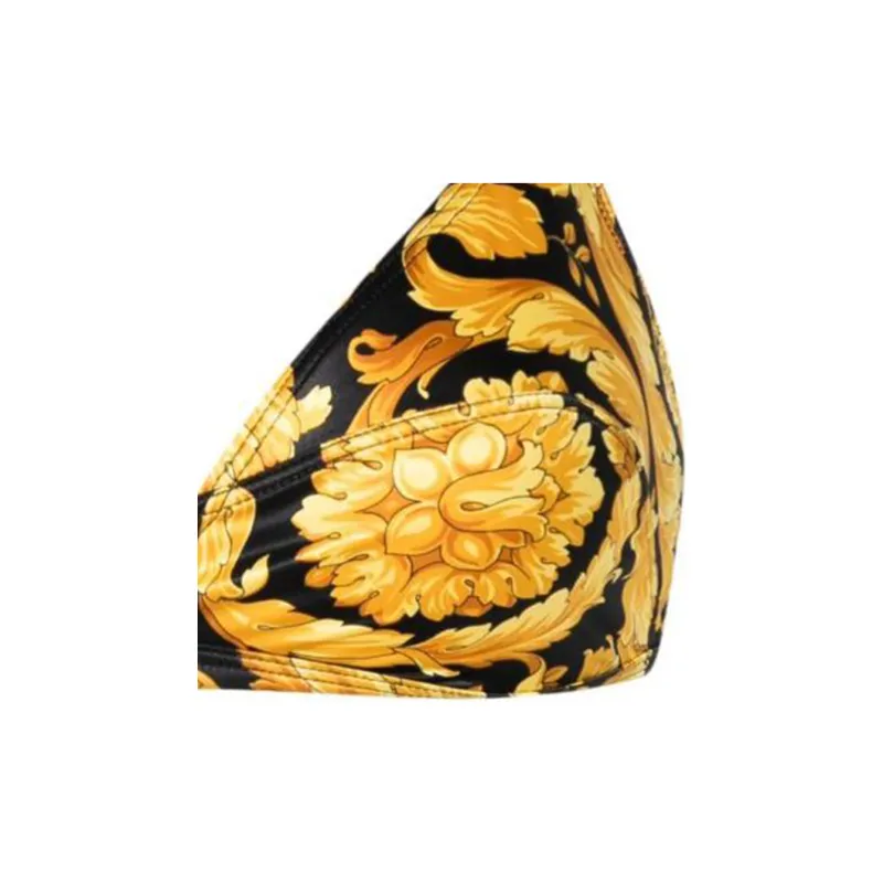 VERSACE Barocco Printed Medusa Motif Stretched Bra-3