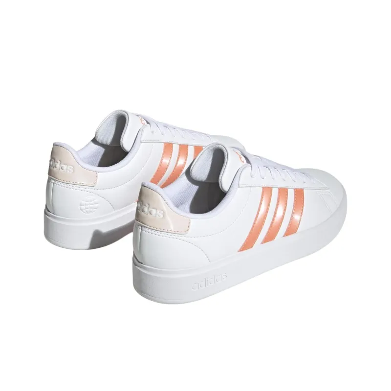 Adidas Neo GRAND COURT 2.0 Cushioning, Wear Resistant Low Top Skateboard Shoes Women's White Orange-2