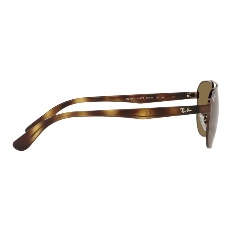 RayBan Metal Square Sunglasses Unisex Brown-2