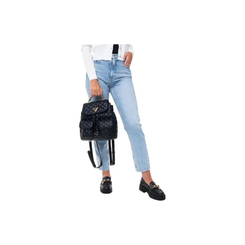 GUESS Artificial Leather Backpack Women's Black-4