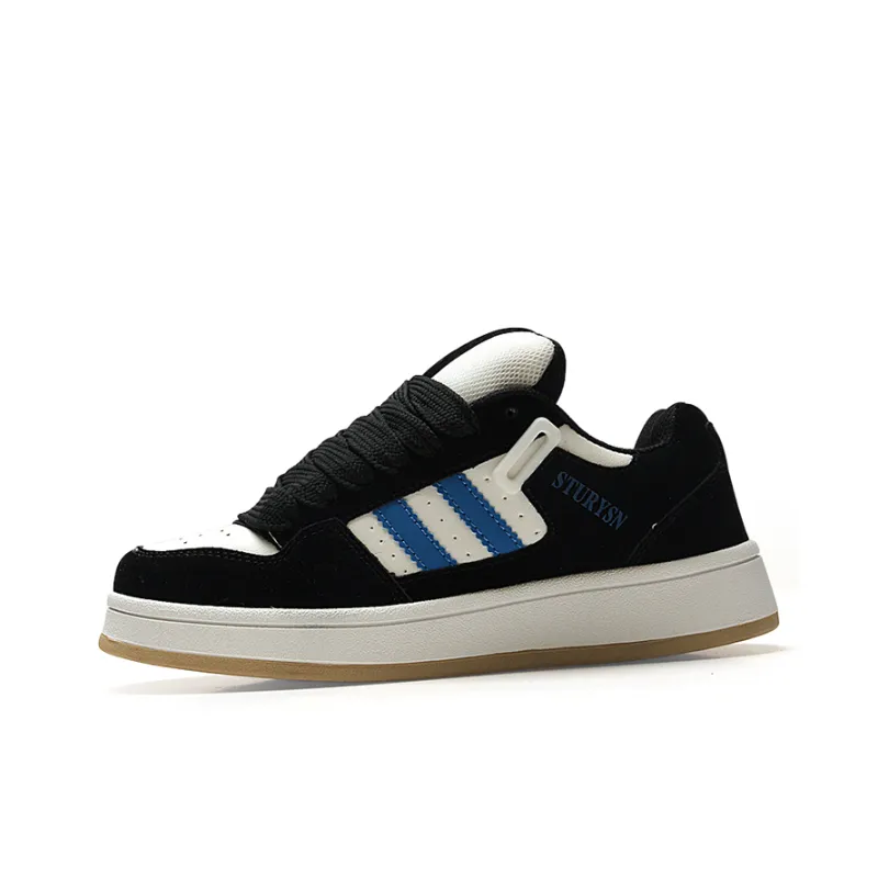 STUR YSN Wear resistant And Lightweight Low Top Skateboard Shoes Women's Black Royal Blue-0