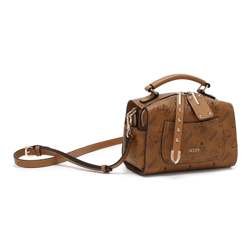 SNOOPY PU Shoulder Bag Crossbody Bag Handbag Regular Women's Brown-2