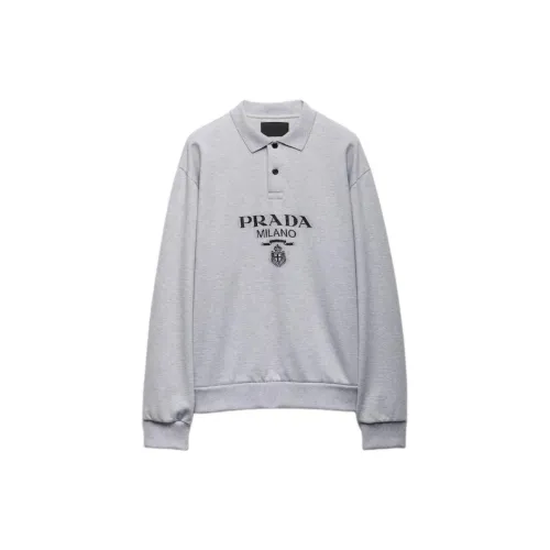 PRADA Polo Shirts Men Gray