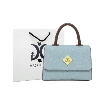 MACK JODAER Synthetic Leather Handbag Shoulder Bag Crossbody Bag Regular Women's Denim Blue