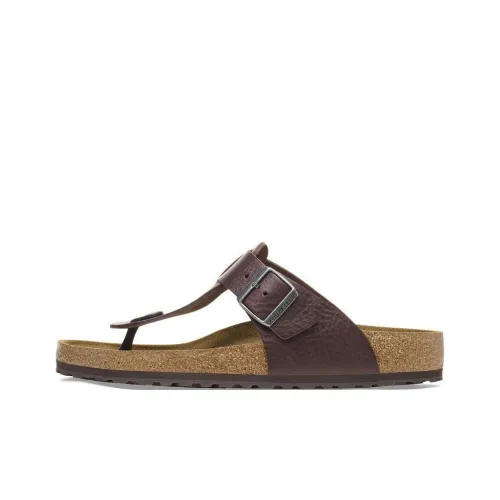 Birkenstock Rubber Sole Slip-Resistant Flip Flops Men's Brown