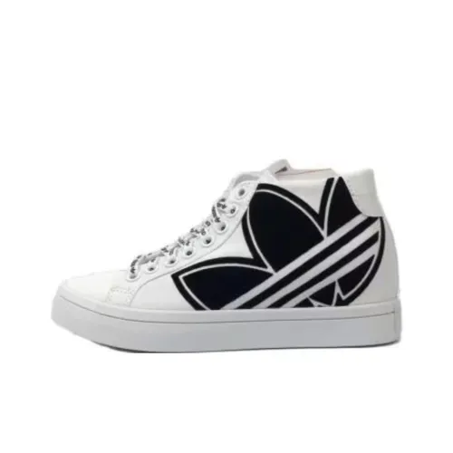Adidas Originals CourtVantage Heel Anti-Slip Wear-Resistant High-Top Skateboard Shoes Women's White