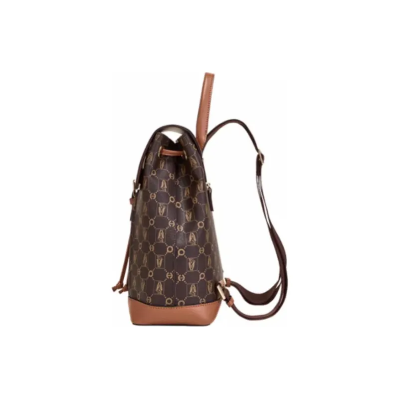 Hush Puppies PVC Backpack Medium Size Women's Brown-2