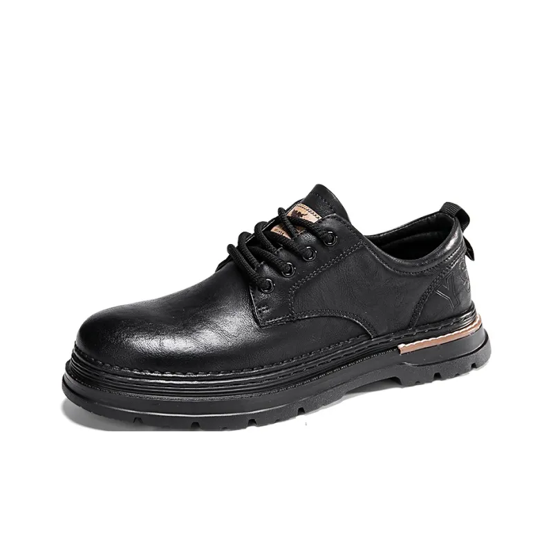 ARTHURBUILL Men's Casual Shoes Men Low Top Black Khaki-5